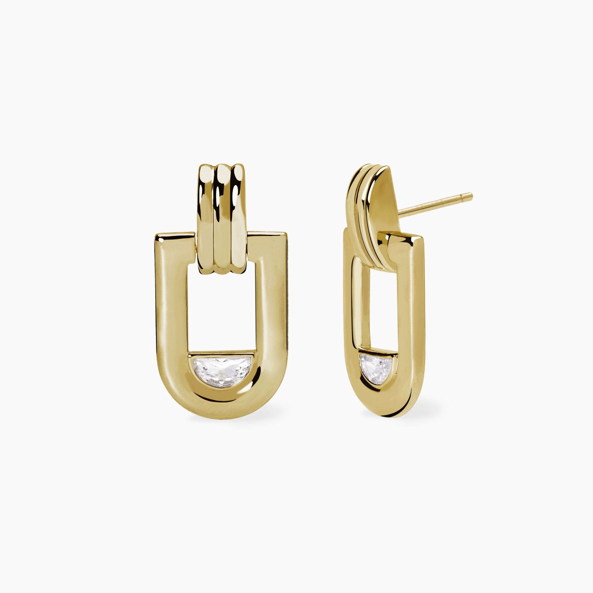 MABINA orecchini argento dorato e zirconie Collezione Roma 