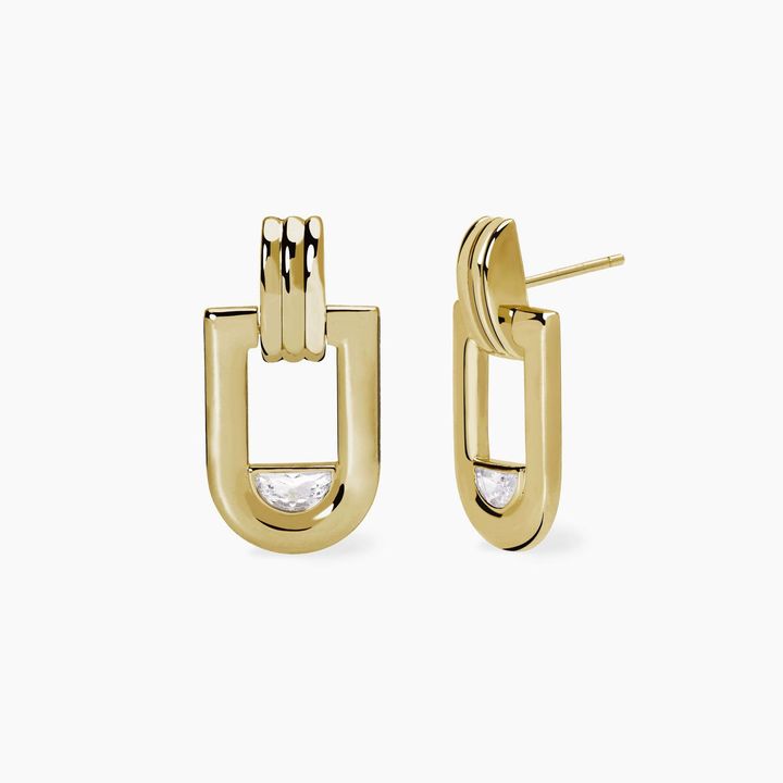 MABINA orecchini argento dorato e zirconie Collezione Roma 