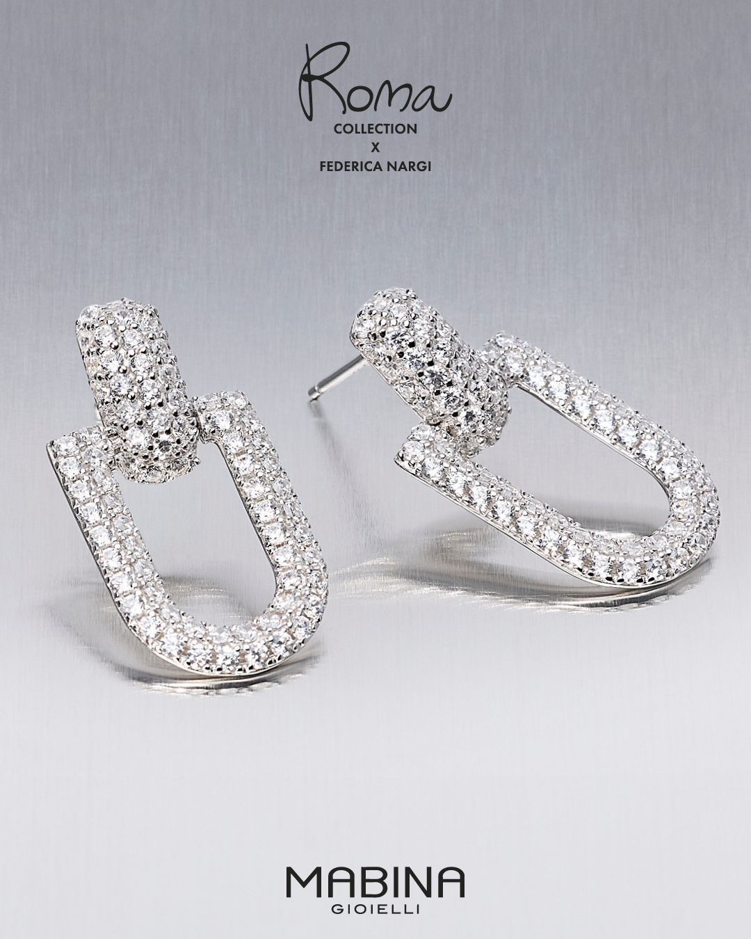 MABINA orecchini argento 925 e zirconi Collezione Roma 