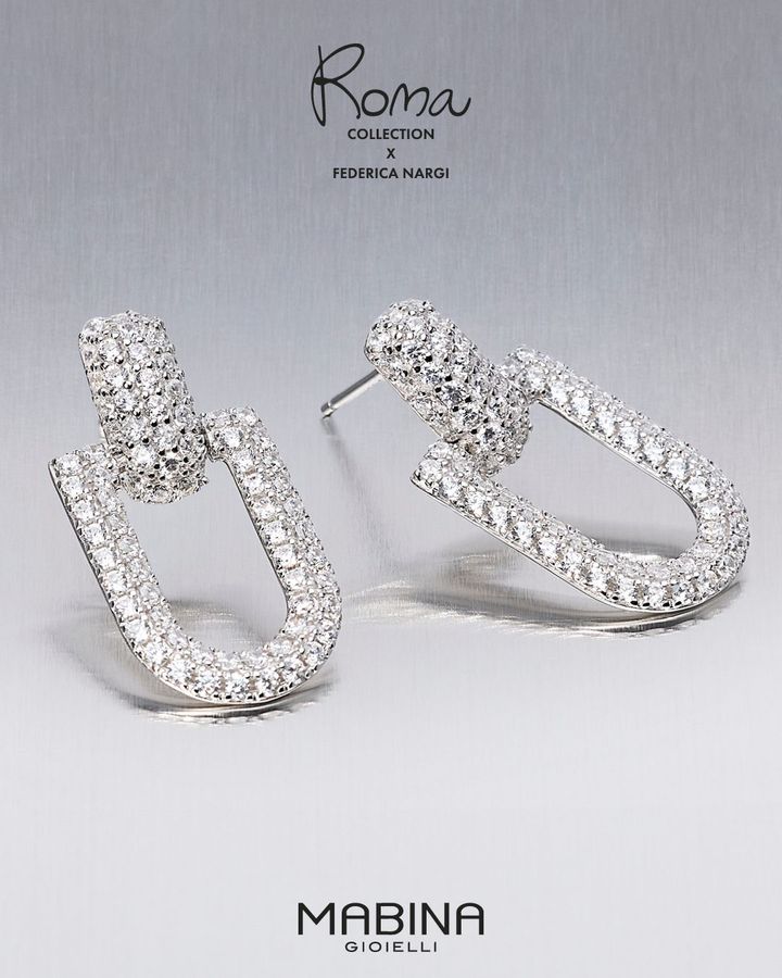 MABINA orecchini argento 925 e zirconi Collezione Roma 