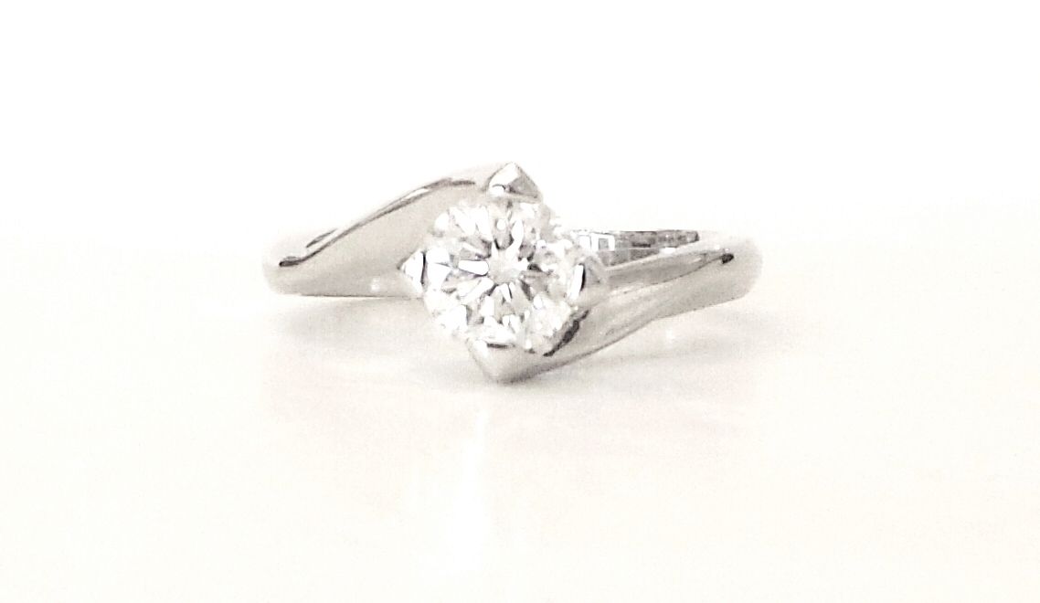 Cattelan - solitario diamante e oro bianco 750 - mod. Valentino