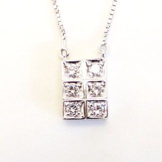 Cattelan - pavè rettangolare con diamanti - oro bianco