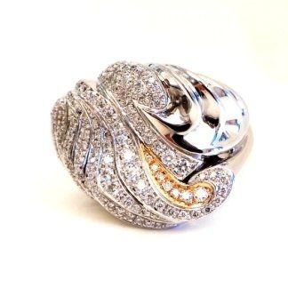 Cattelan - anello diamanti - oro bianco e rosa 750 - mod. Asia