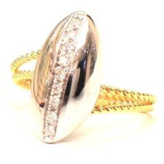 Cattelan - anello oro bianco e giallo 750 con diamanti - mod. Eleonora