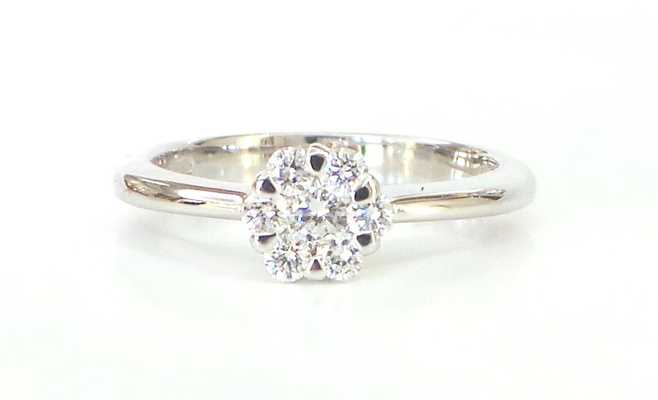Cattelan - anello pavè diamanti - oro bianco 750 - mod. Parigi