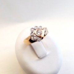 Cattelan - anello oro rosa e bianco 750  diamanti - mod. corolla