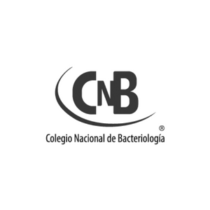 Un logotipo en blanco y negro para el Colegio Nacional de Bacteriología de la CNB.