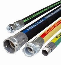 A bunch of hydraulic hoses are connected to a machine.