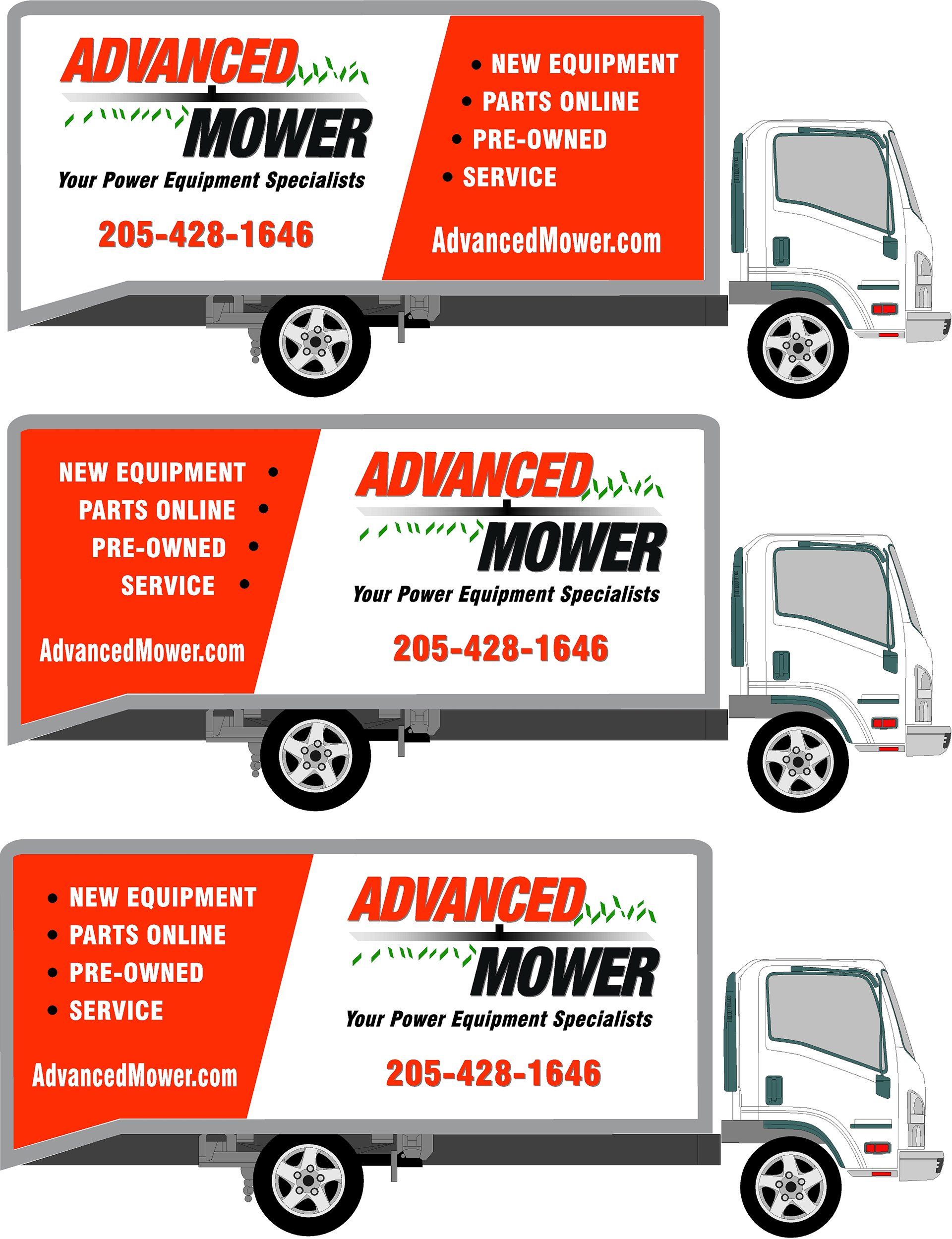 Advanced Mower Truck Logos — Birmingham, AL — Neal’s Sign Service Inc.