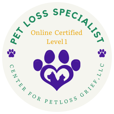 The logo for pet loss specialist center for pet loss grief llc