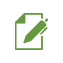 A green pencil is writing on a piece of paper.