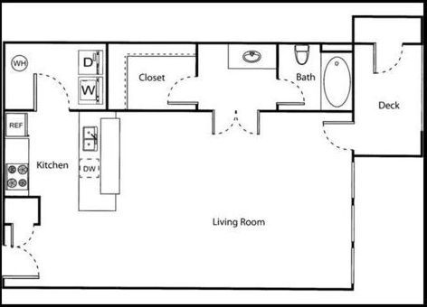 Floor Plan: Studio · 1 Bath · 650 SQ. FT.