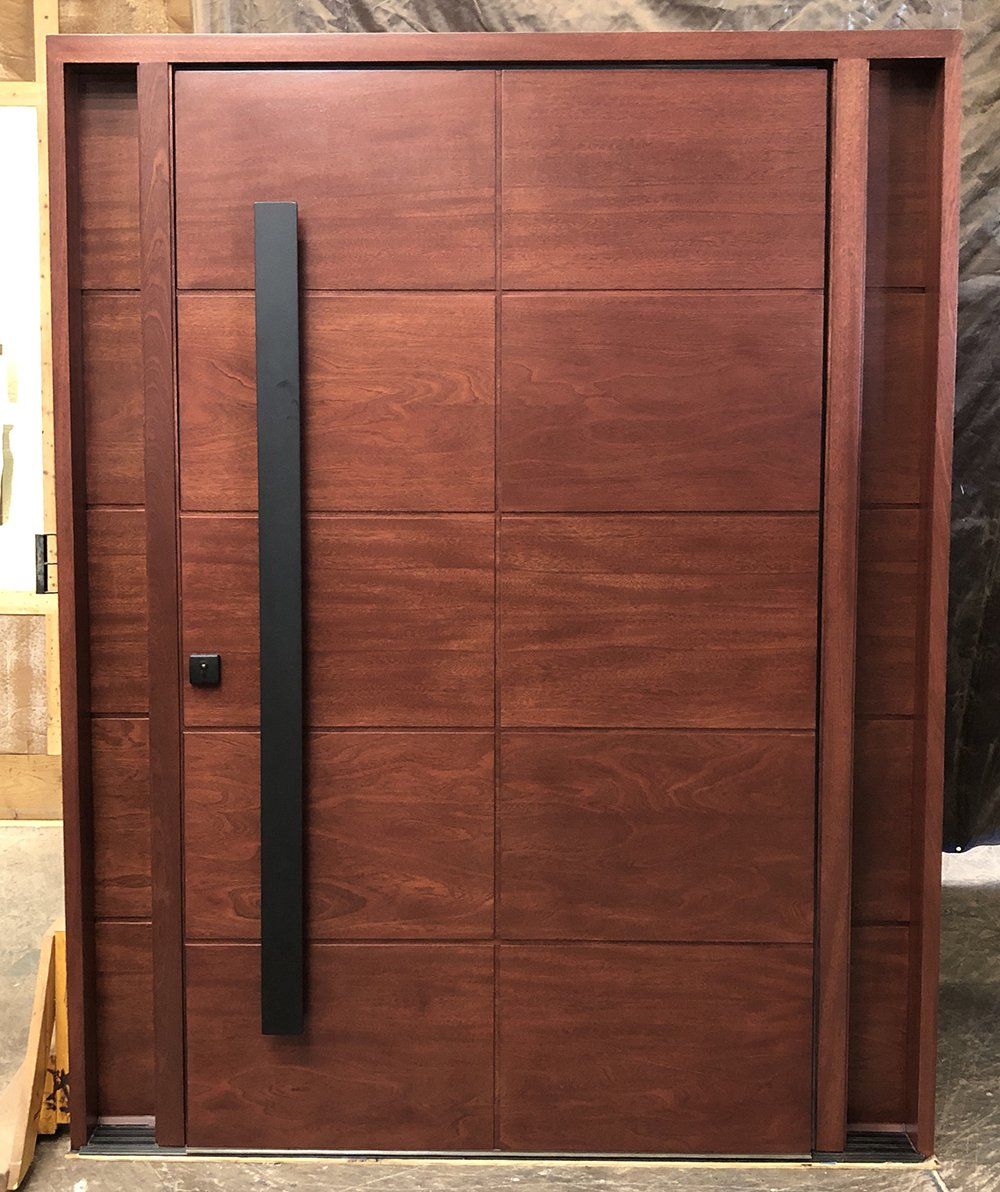 Modern wood pivot door