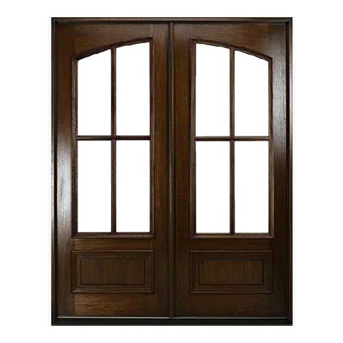 4 Lite front entry double door with arched top panel