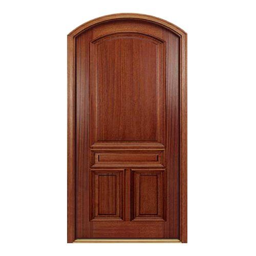 Radius top 3 panel wood door