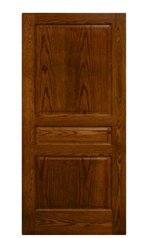 Solid wood interior door with 2 panels