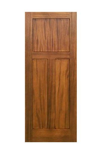 Solid wood interior door with 3 panels in a t-shape