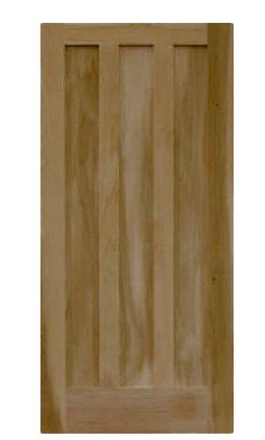 Solid wood interior door with 3 vertical panels