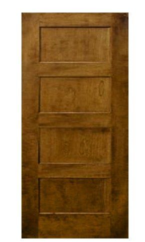 Solid wood interior door with 4 horizontal panels modern style