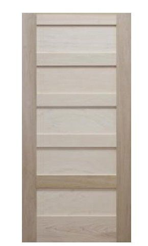 Solid wood interior door with 5 horizontal panels