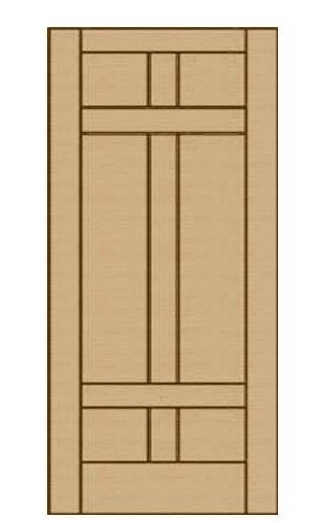 Solid wood interior door with 6 panels