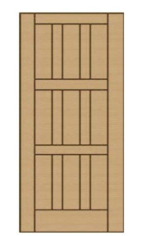 Solid wood interior door with 9 panels