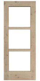 Tri-lite interior wood door
