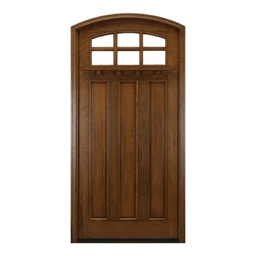 Eyebrow arch craftsman door with 6 lites in top third