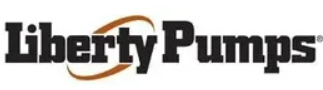Liberty Pumps logo in black with an orange arc over the text