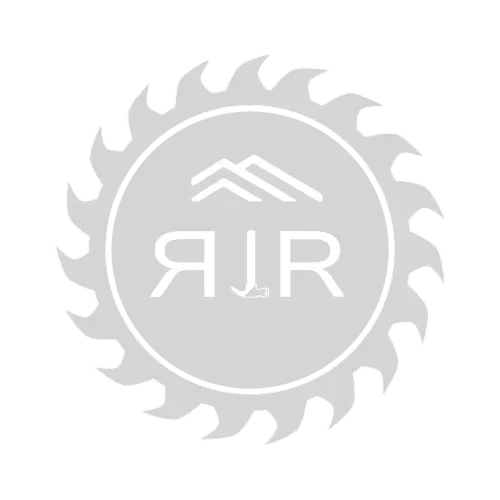 A circular saw blade with a mountain in the middle of it.