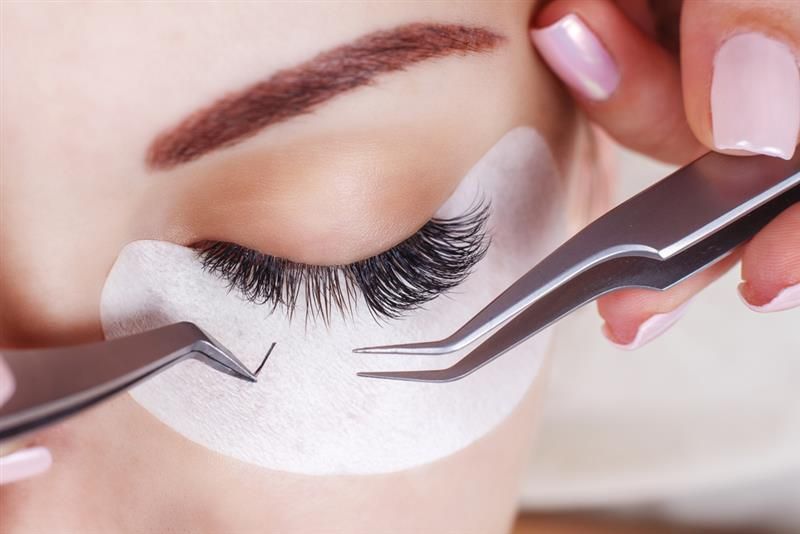 Close-Up of a Woman Getting Eyelashes Done — Brow & Lash Clinic In Cairns