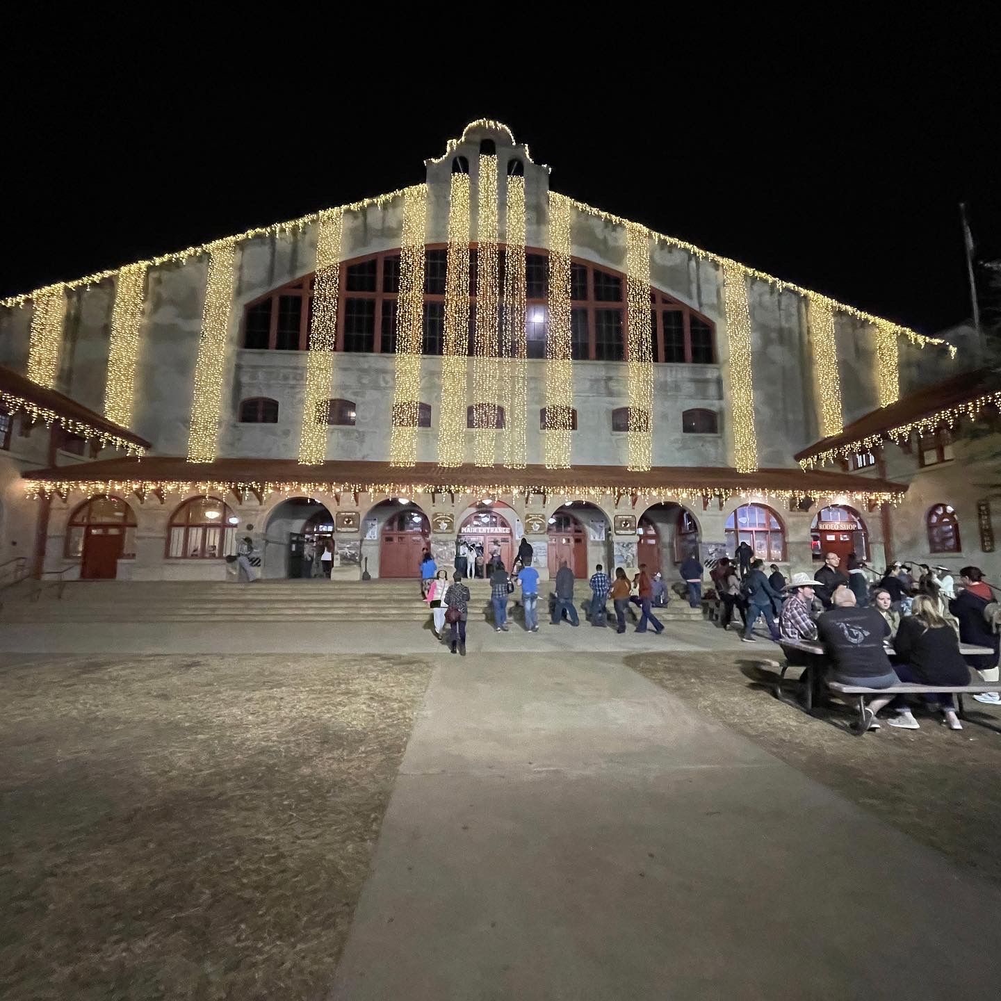 a large building with a lot of lights on it