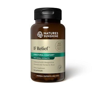 a bottle of nature 's sunshine if relief capsules .