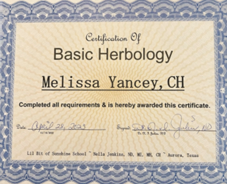 students; certified herbalist certification proof