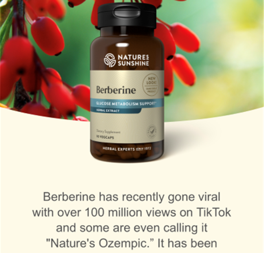 Berberine; Natures Sunshine; Weight loss; Blood sugar