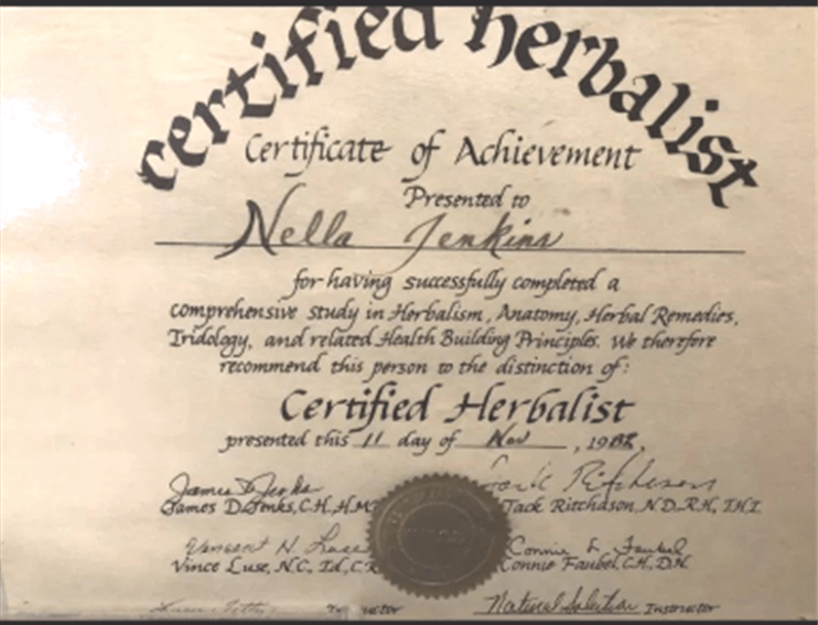certified herbalist certificate