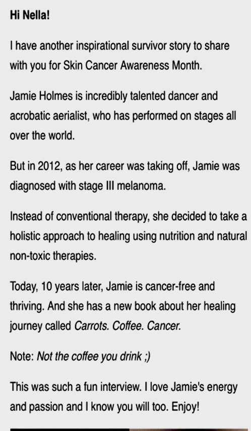 a page of text that says hi nella on it