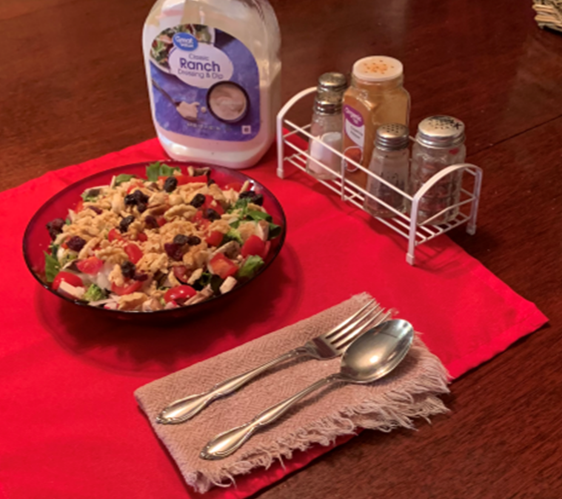 Healthy meal salt pepper salad expressions