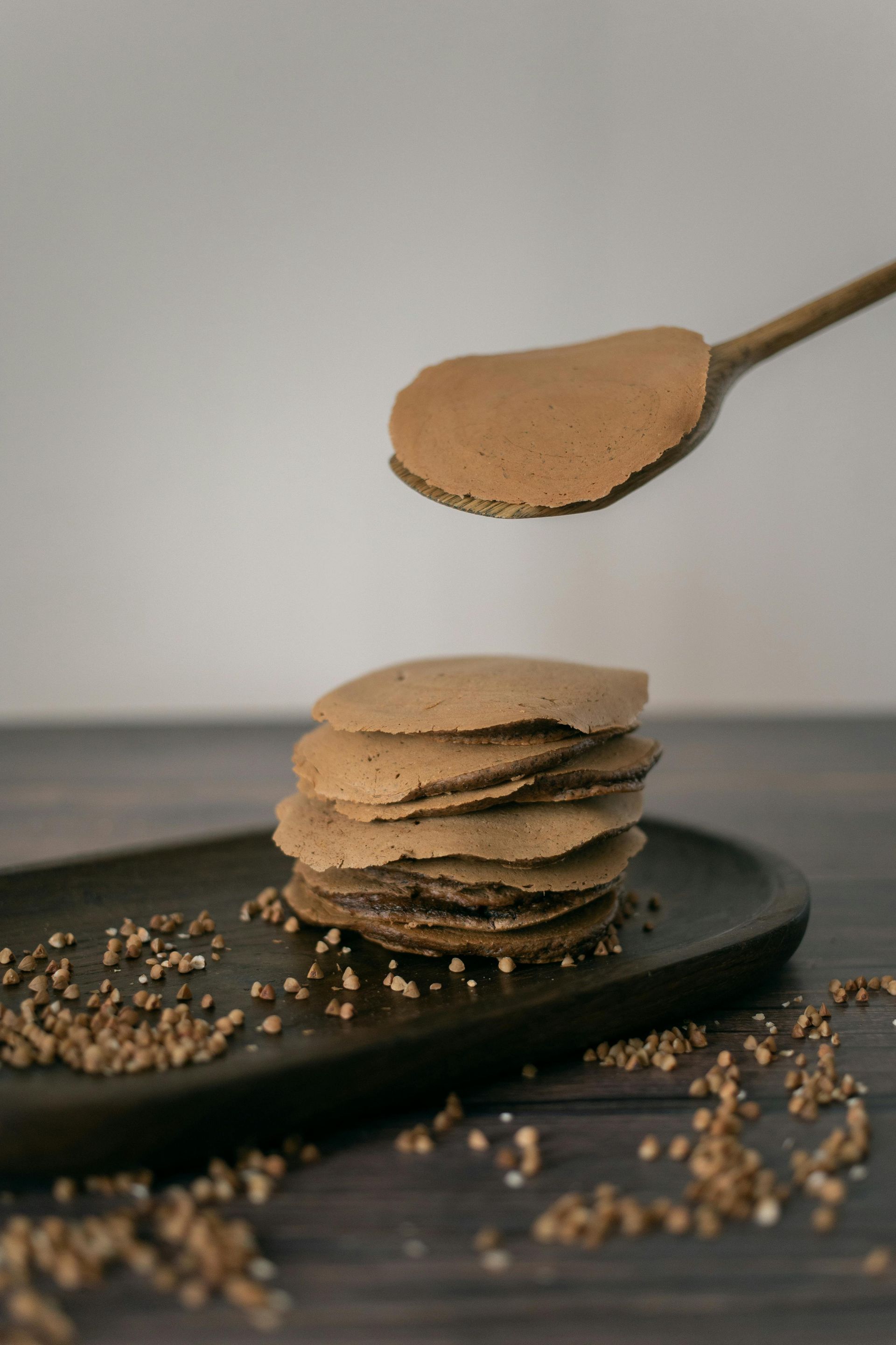 brown pancakes made from buckwheat