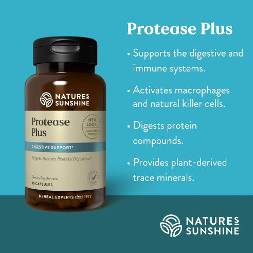 nature 's sunshine protease plus supports the digestive and immune systems