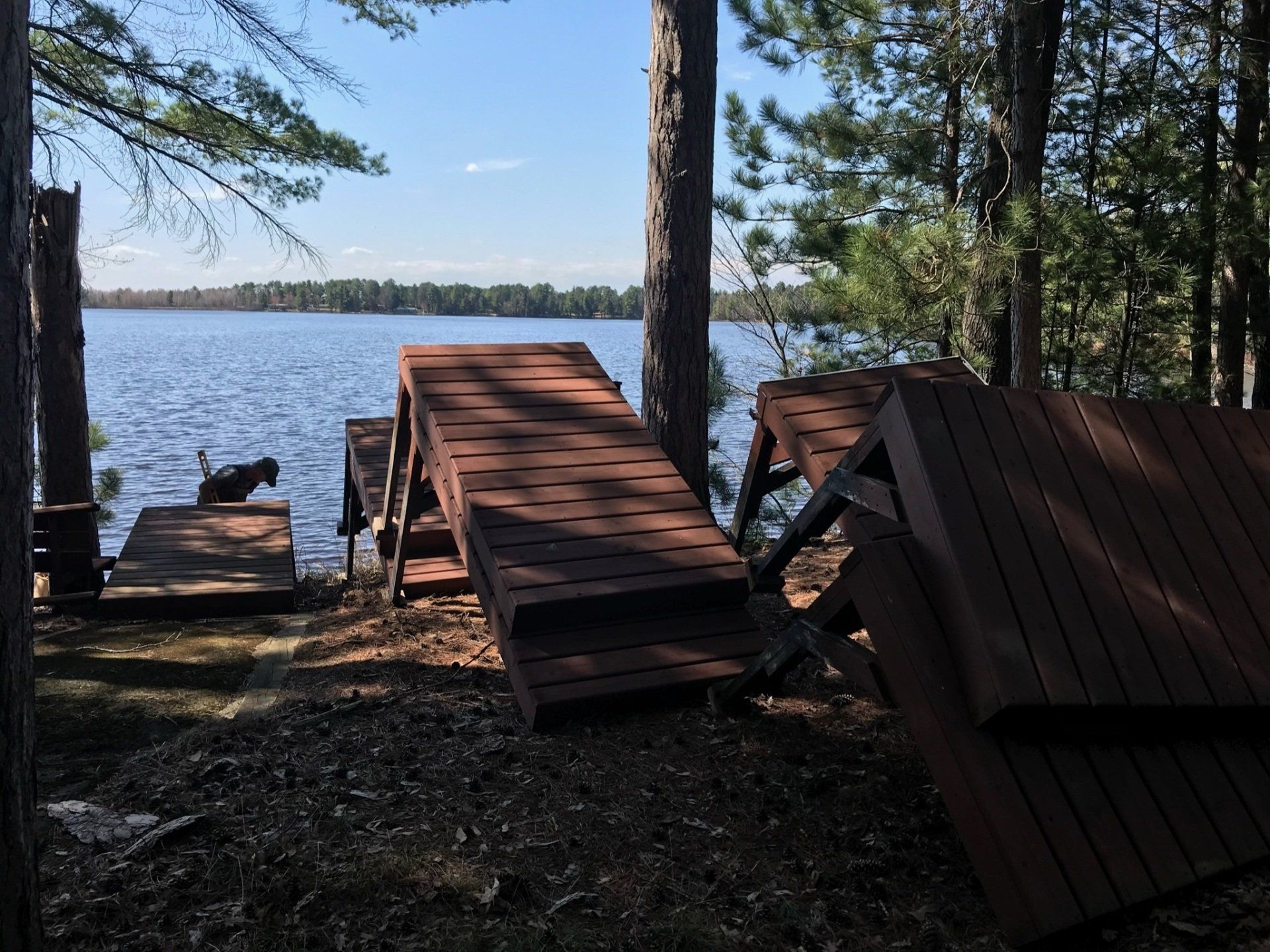 Dock in a lake — Three Lakes, WI — Randy's Cedar Piers, LLC