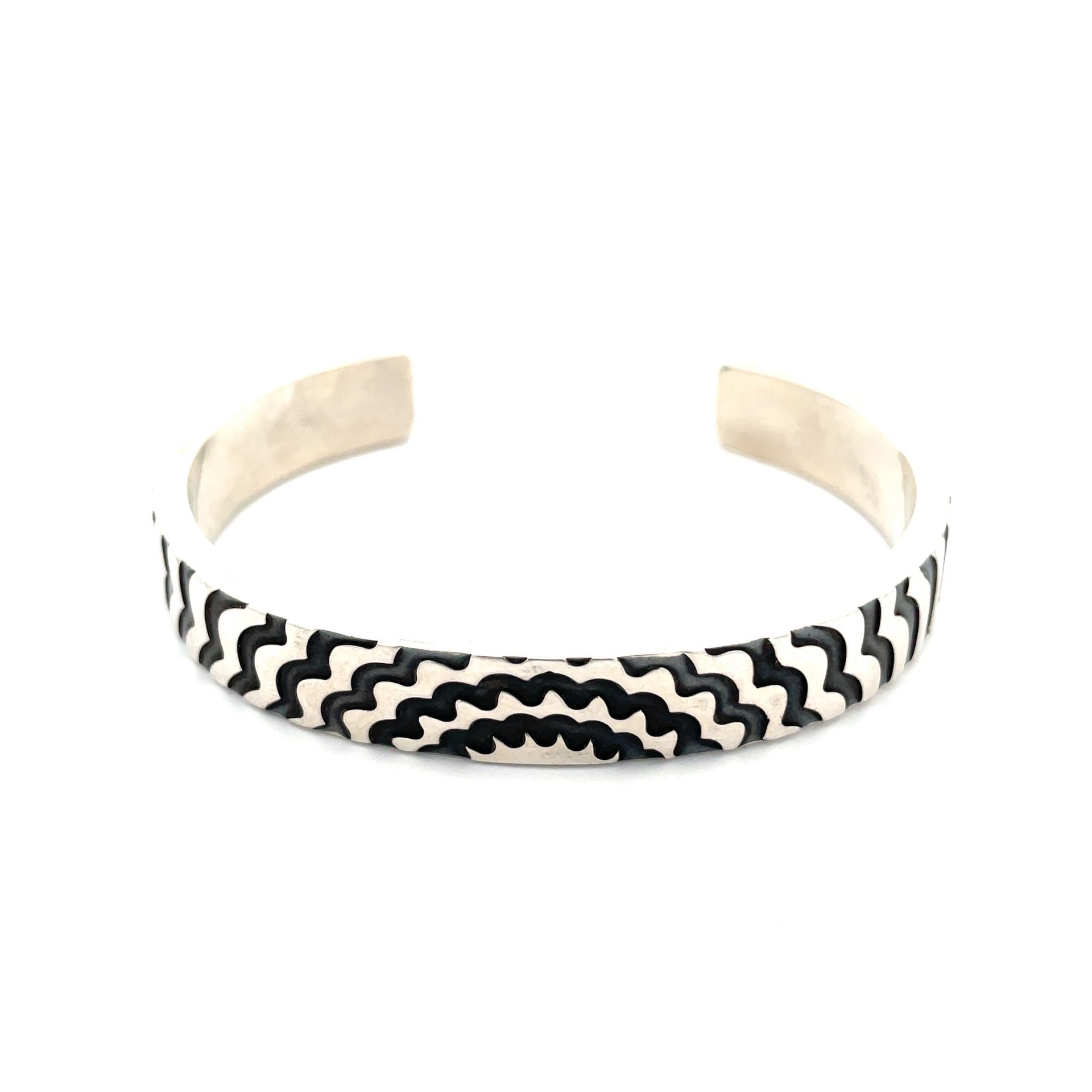 Silver Cuff - 10mm, Rose Engine