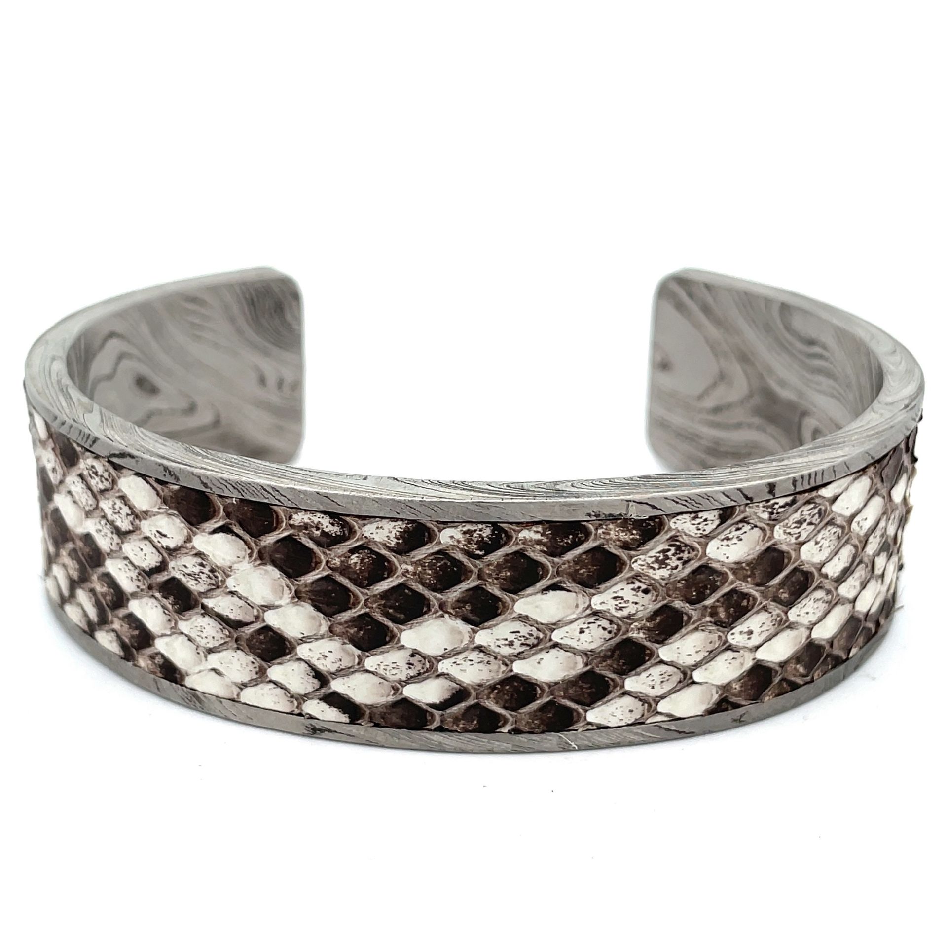 Damascus Cuff with Inlay - Python