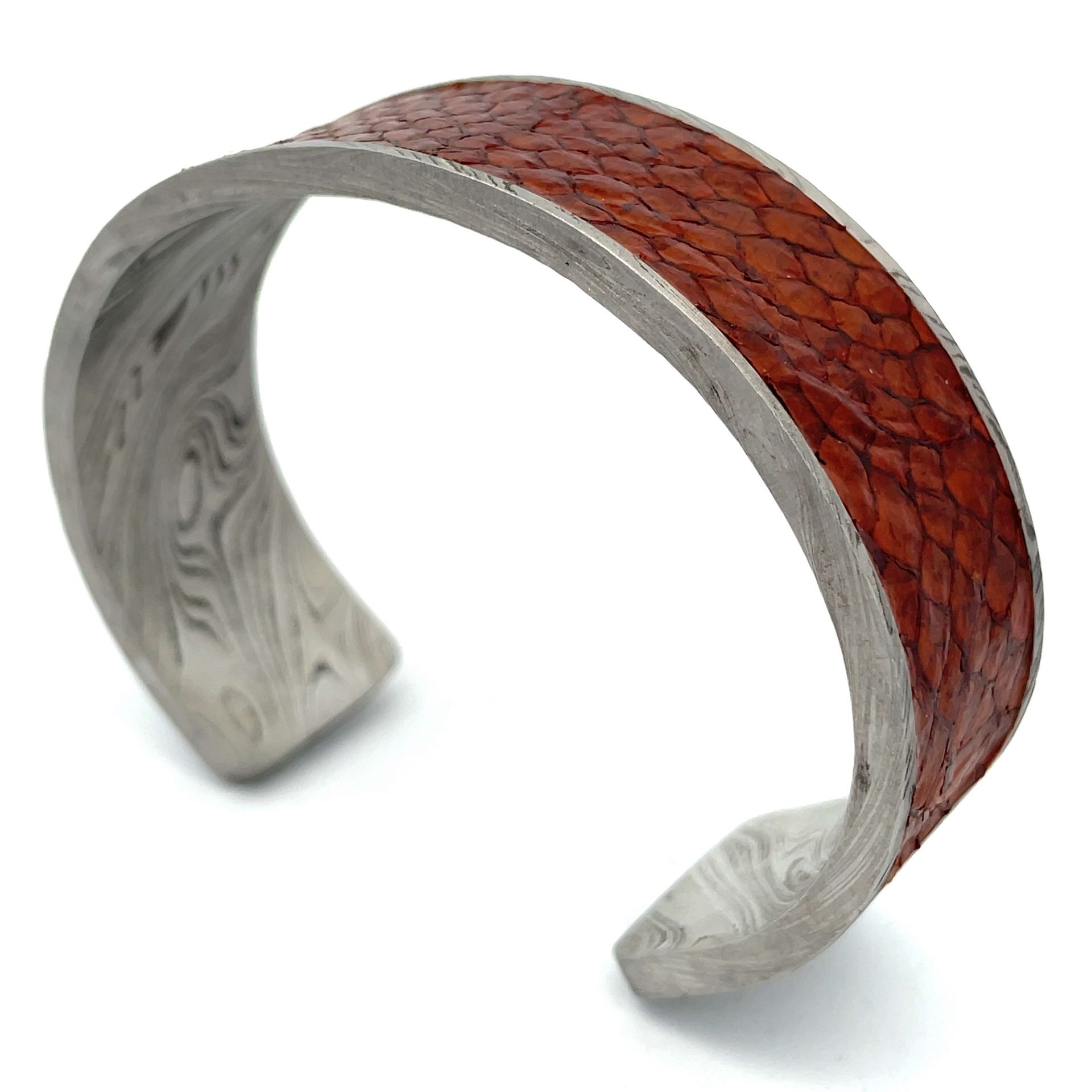 Damascus Cuff with Inlay - Silverfin