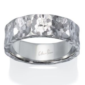 Faceted Crystal Steel Ring