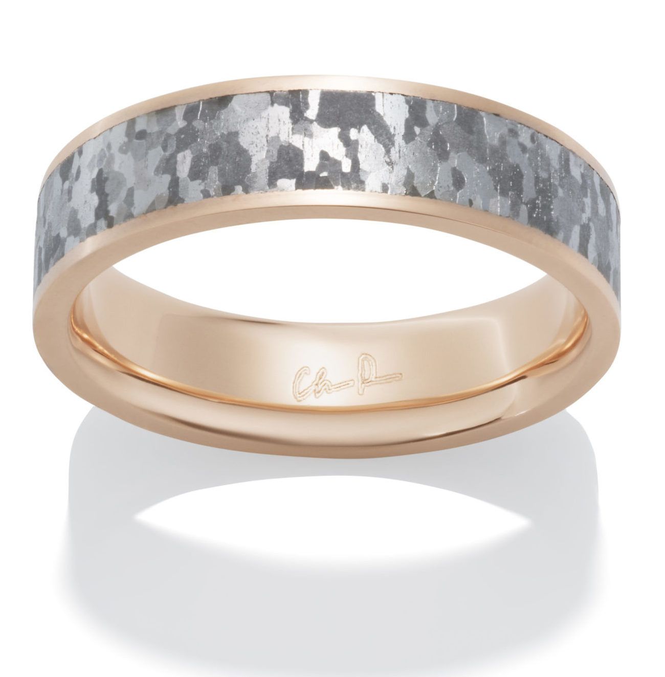 Crystal Steel - Narrow 14K Red Gold Channel