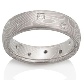 Birch - Pd950, Pd500, Silver with Diamonds