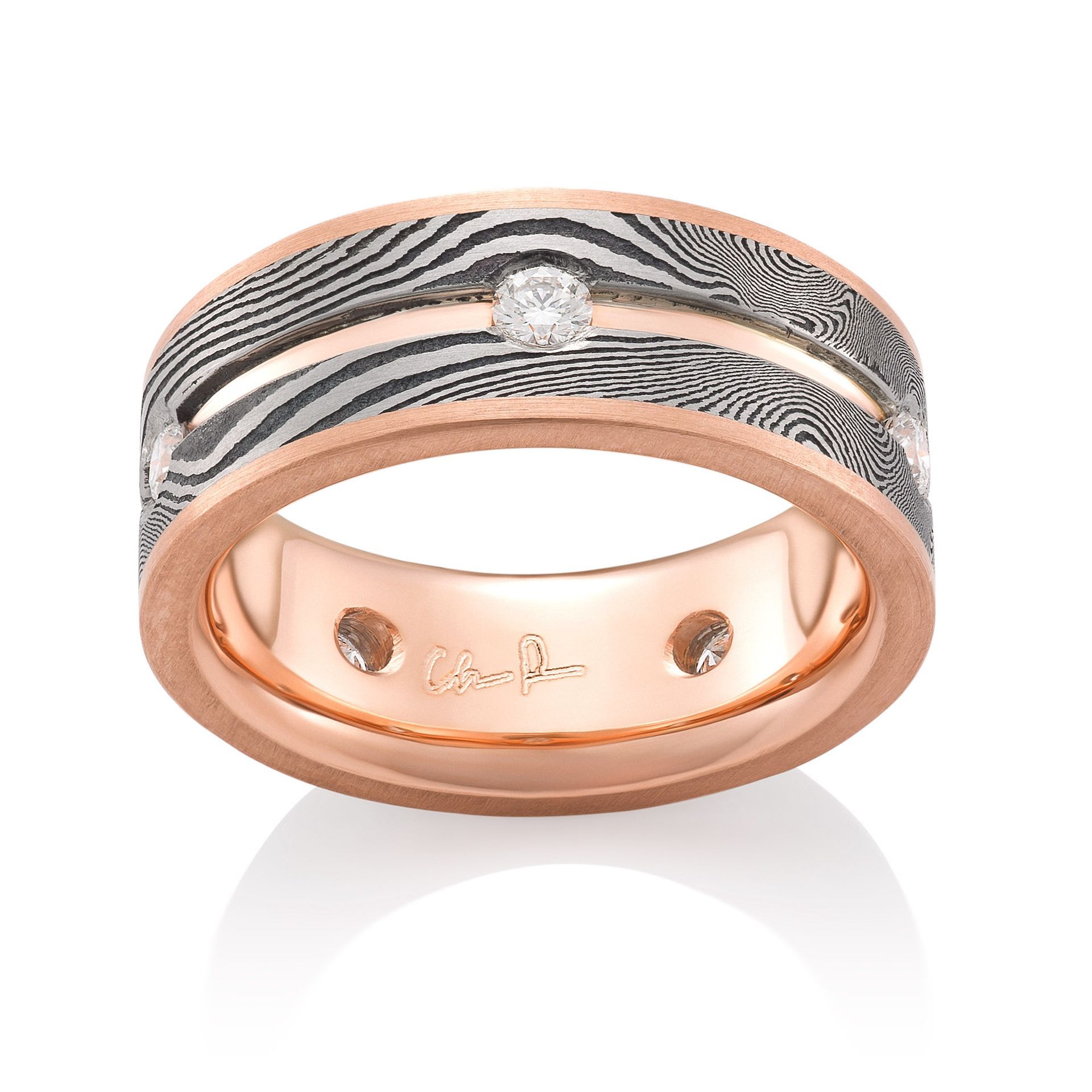 Supernova - 14K Red Gold Channel and Diamonds