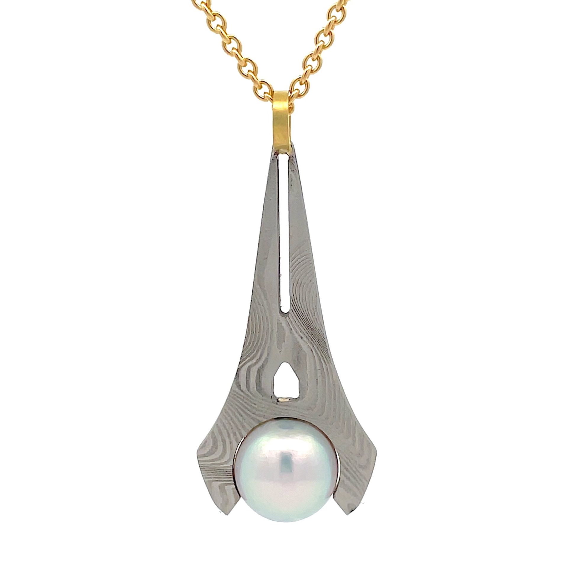 Damascus Pearl Pendant - Tower