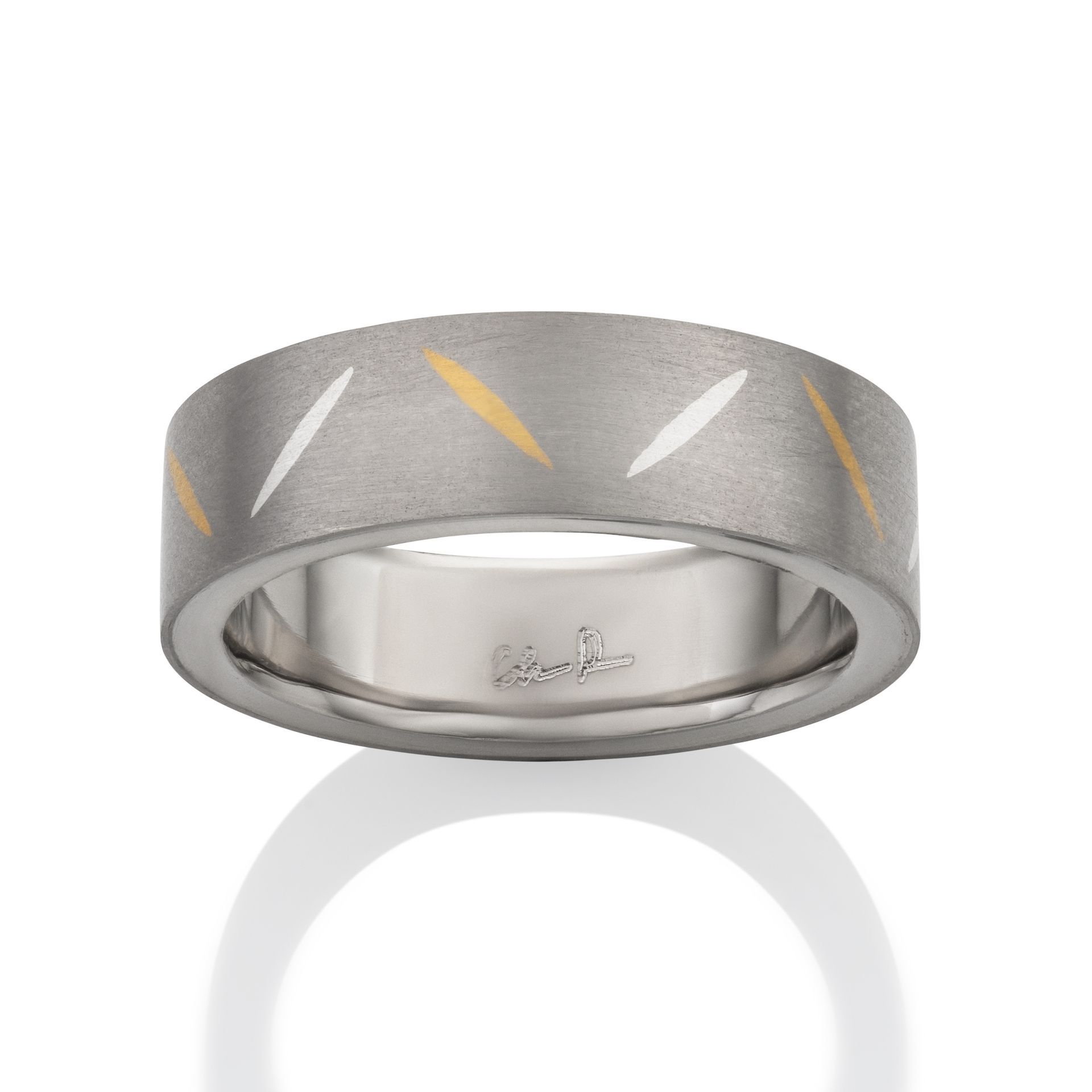 PD500 Ring with 24K Yellow Gold and Fine Silver Inlay